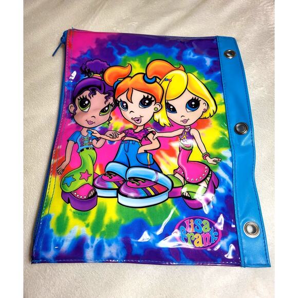 Vintage 90s Lisa Frank "Fab Friends" Large Vinyl Pencil Pouch Binder Insert RARE - Picture 1 of 7